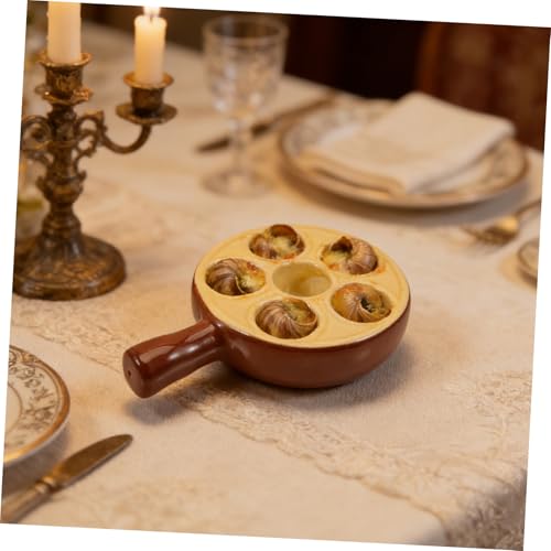 Assiettes à escargots marron pour restaurant et repas - 6