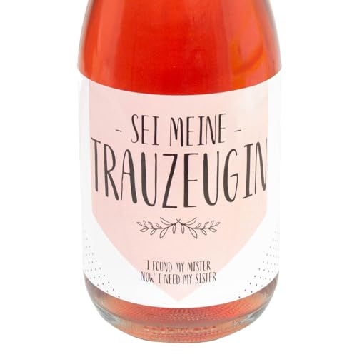 Flaschenetikett, Trauzeugin, Aufkleber, Trauzeugin fragen, Sektflasche, Hochzeit