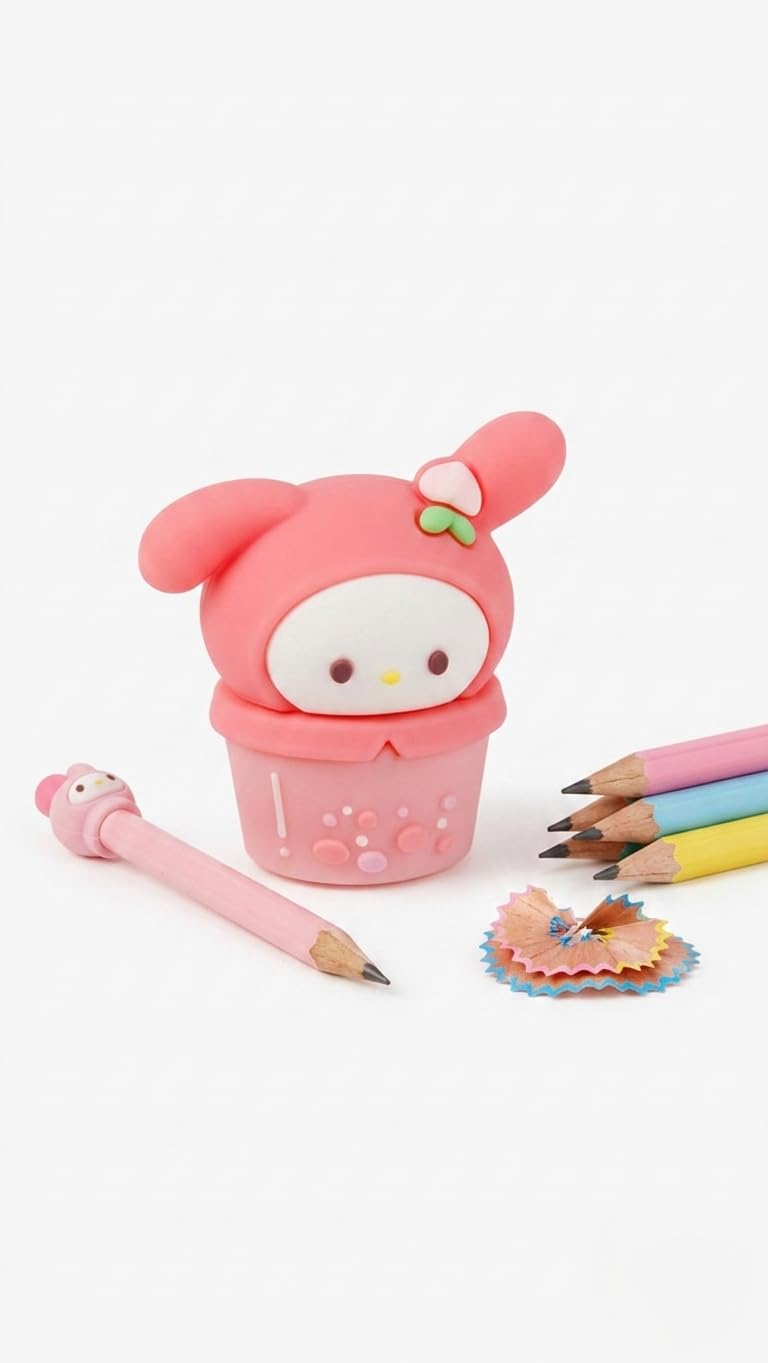 Cute Cartoon Pencil Sharpener, My Melody Inspired Pink Character Manual Pencil Sharpener for Kids, Compact Single-Hole Sharpening Tool for School Stationery, Classroom Rewards & Gifts, 1-picture-39