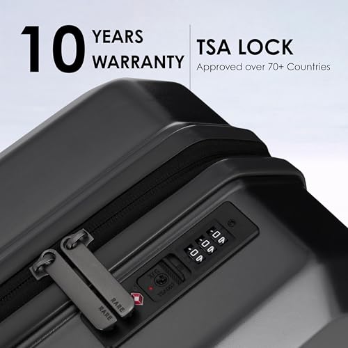 Image of Rare Rabbit Gallardo Large Size Matte Grey Hard Trolley Bag Polycarbonate Antiscratch Travel Suitcase with 8 Silent Wheels and a Sturdy TSA Lock - Luggage for Men & Women
