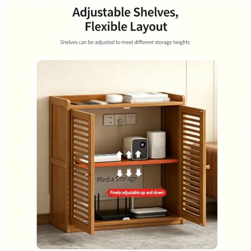Mueble HiFi de bambú natural de alta calidad para tocadiscos y sala de estar 4