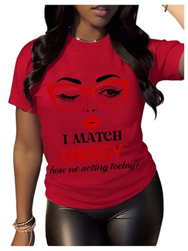 Image of BEAUDRM Women's Graphic Tees Y2K Crop Top Slogan Print Crew Neck T-Shirt 2000s Shirt Summer Tops