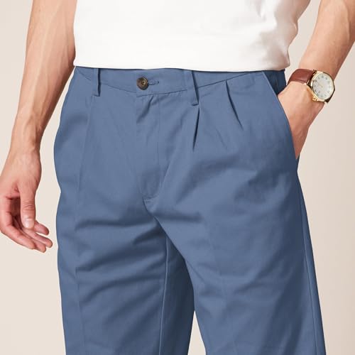 Amazon Essentials Men's Classic-Fit Wrinkle-Resistant Pleated Chino Pant, Indigo Blue, 28W x 30L - image 4