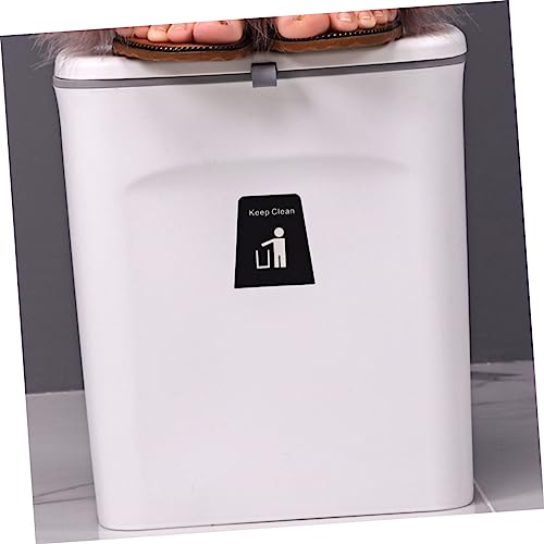 Cabilock caneca de basura rectangular con tapa blanca miniatura 7