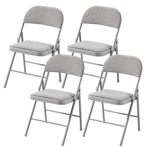 Charles Jacobs Cushioned Fabric Folding Chair with a Grey Frame (4)