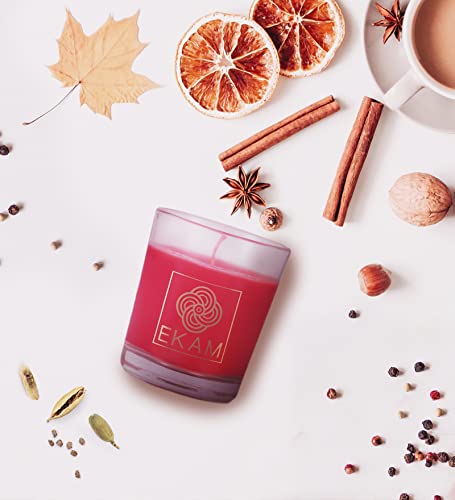 Image of EKAM Cinnamon Scented Votive Candle - 40 Grams Each - 10 Hours Burn Time - Ideal for Diwali, Home Decor & Gifting