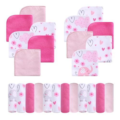 Image of Viviland Baby Washcloths 24 Pack, Toddler Wash Cloths for Bath, Super Soft & Absorbent Bath Towel for Newborn and Infants, Baby Towels Care for Baby's Sensitive Skin