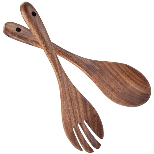 Image of Acacia Wood Salad Servers, 12-inch