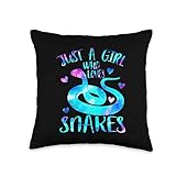 Just a Girl Who Loves Snakes Theme Cute Snake Lover Galaxy Throw Pillow