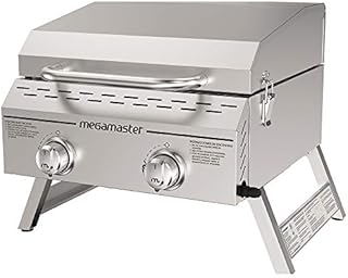 Megamaster 2-Burner Outdoor Tabletop Propane Gas Grill in Stainless Steel