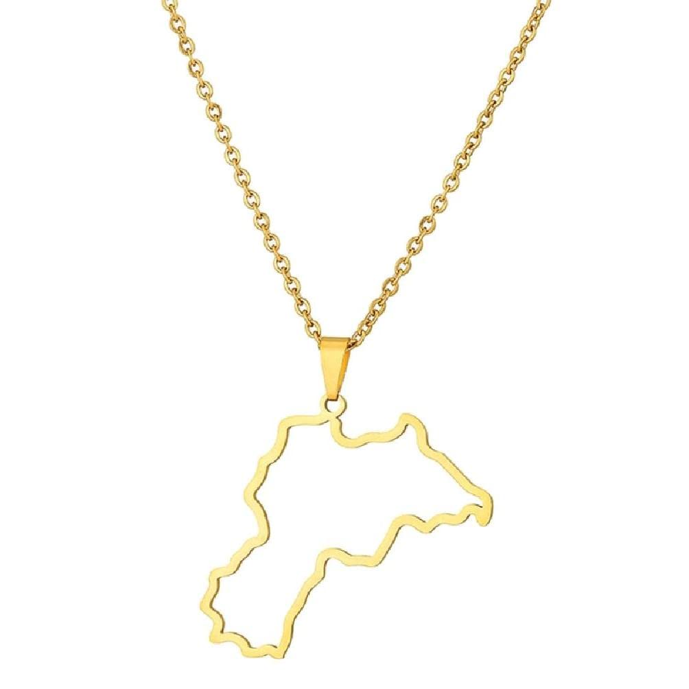 Stainless Steel Kurdistan Map Pendant Necklace Women Men Fashion Jewelry Silver/Gold Color Patriotism Country Choker Fashion necklace