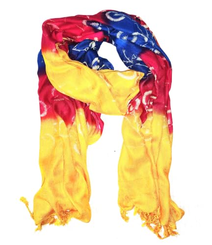 Image of Women Dupatta Multicolour Floral Print with Tassels