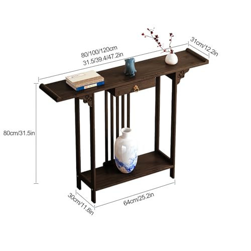Mesa de entrada moderna para pasillo y salón consola decorativa marrón de 99 cm 3