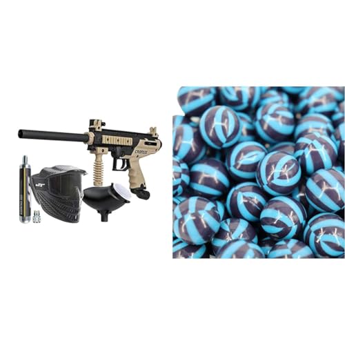 Tippmann Cronus PowerPack Basic Tan Includes 90gram Tank, JT Raptor Goggle, 200rd Loader & Valken Graffiti Paintballs - 68cal - 500ct - Orange Fill