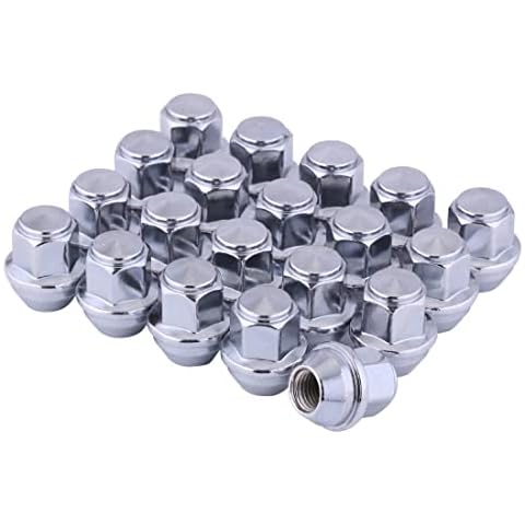 M12x1.5 Lug Nuts Chrome Lug Nuts M12-1.50 Acorn Lug Nuts 12x1.5 19mm Hex 32mm Long Set of 20 Lug Nut Fits for 2001-2019 Ford Escape, 2012-2018 Ford Focus, 2006-2019 Ford Fusion Factory Wheels Cover