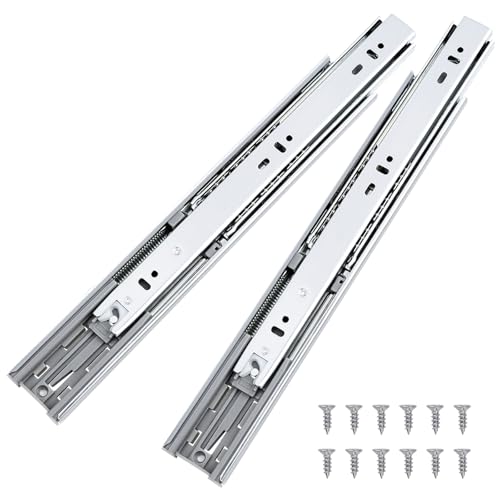 Probrico 1 Pair 22 Inch Soft Close Drawer Slides, Ball Bearing Full Extension Dresser Slides, Side Mount Heavy Duty Drawer Glides Runners