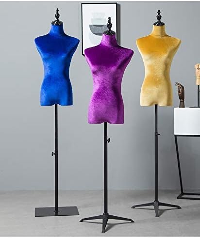 Manichino femminile busto corpo n altezza regolabile vestito, modella di abbigliamento, espositore con treppiede in metallo nero, viola-S