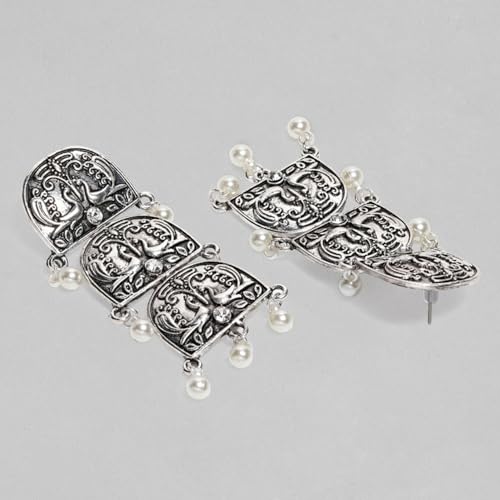 Image of Rubans Oxidised Dangle Earrings Boho Stylish Trendy Jewellery Gift for Women & Girls