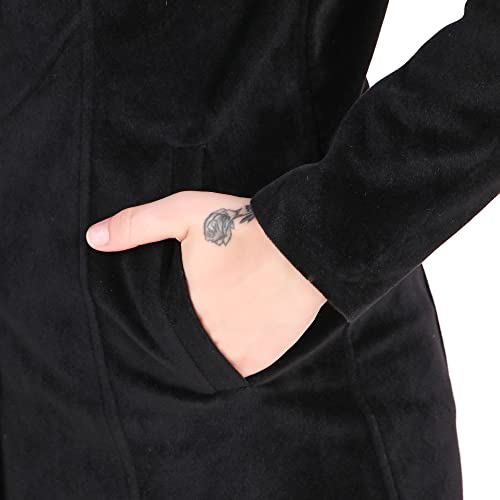 Image of Leather Retail Long Winter Wear Velvet Jacket For Women