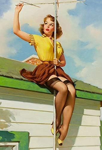 Amazon.com: DYTrade Antenna Pin up Girl Vintage Look Custom Metal Signs 8 x  12 - Bar Cafe Yard Signs House Signs : Home &amp; Kitchen
