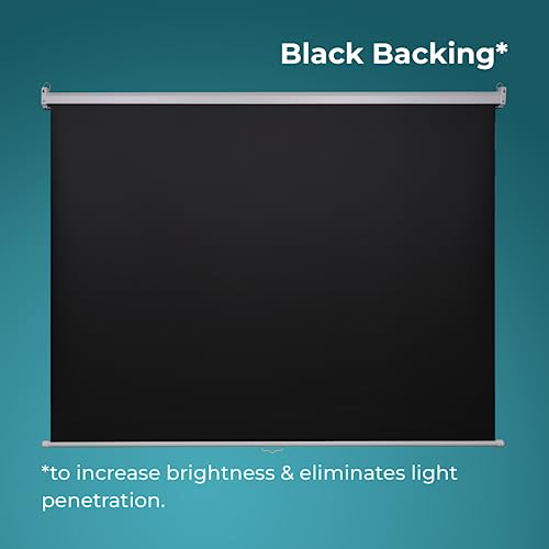 Image of ZEBRONICS PSH84A Manual Pull Down Projector Screen, 84 inches, Supports 4K, Matte Finish, 4:3 Aspect Ratio, High Gain Fabric,160º Wide Viewing Angle, Wall & Ceiling Mountable