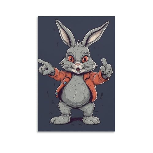 Toile lapin gris moderne pour salon et bureau élégant
