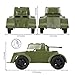 Tim Mee Toy TimMee Staghound Armored Cars - OD Green Plastic Army Men Scout Vehicles