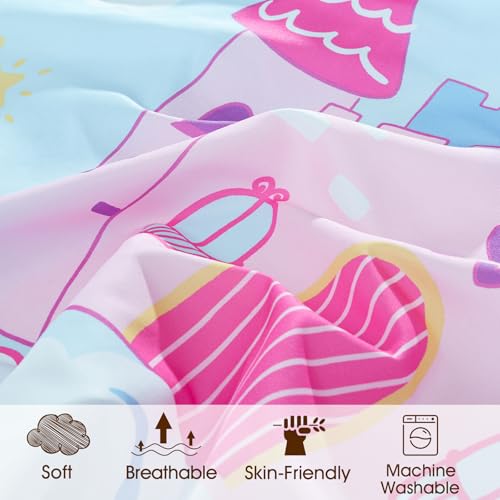 Image of PHF 3 Pack Soft Castle Crib Sheets Fitted, Comfy Breathable Baby Sheets for Girls, 28x52 Inches Fits Standard Crib and Toddler Mattresses, Castle