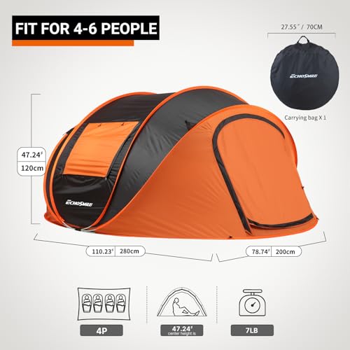 EchoSmile 4 Person Pop Up Tent