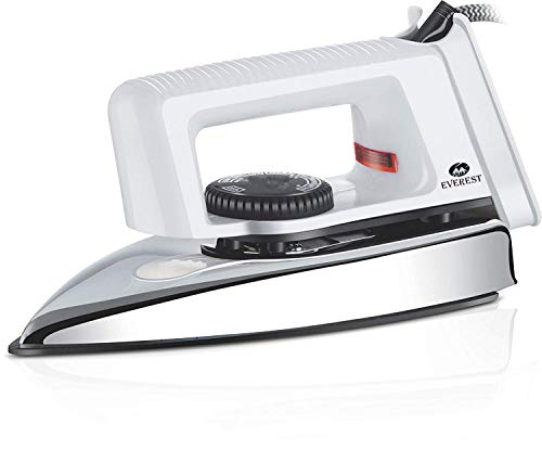 Everest Popular 750 Watts Light Weight Dry Iron Box (White)