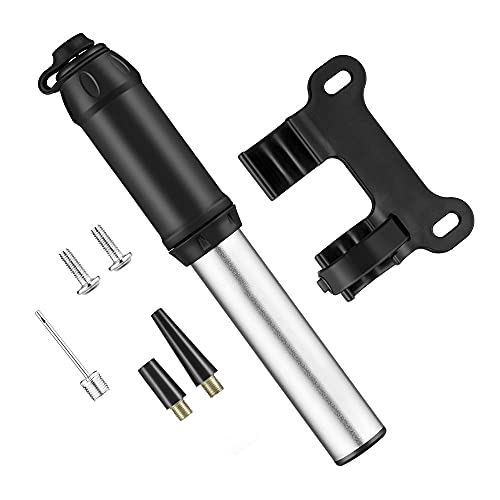 Mini Bomba De Bicicleta, Bomba De Aleación De Aluminio Portátil, Bomba Manual Portátil De Alta Presión, Utilizada para Carreras y Bicicletas De Montaña, Balones Deportivos(Plata) Cover