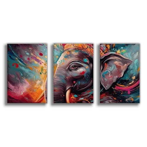 Tableau hindou Ganesh éclatant impression haute définition 50 x 75 cm