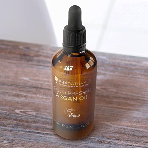 PraNaturals 100% marokkanisches, reines, natürliches Arganöl für Gesicht & Körper – Reich an Vitamin E – keine Parabene oder SLS, Vegan & frei von Tierversuchen
