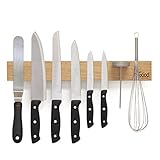 Magnetic Knife Strip w XL 18' Design- Powerful Magnet Wooden Knife Rack for Easy Wall Mounting-...