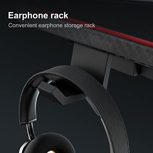 Furgle-Mesa-Gaming-Ergonomico-Mesa-Gamer-Z-Leg-Escritorio-GamingAlfombrilla-de-raton-Soportes-para-Asa-AuricularesTaza-de-Agua-Negro