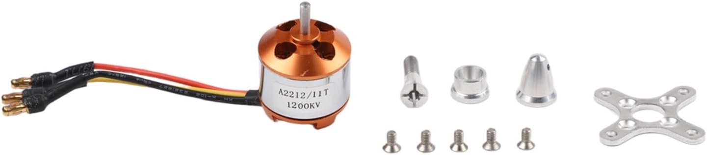 A2212 Brushless Motor 1000KV 1400KV 2200KV for RC Aircraft, Multi-Rotor & Fixed-Wing Drone, High Efficiency 75%, Lightweight 48g, Orange