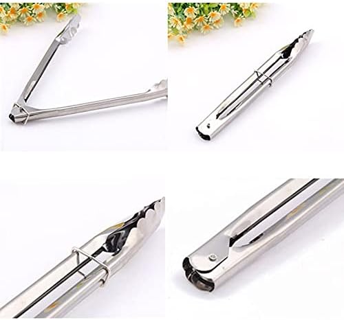 Bag Clips 1/2pcs Stainless Steel Salad Tongs BBQ Kitchen Cooking Food Serving Utensil Tong Kitchen Accessories Tools Restaurant Food Folder (Color : 1Pcs) (2pcs)