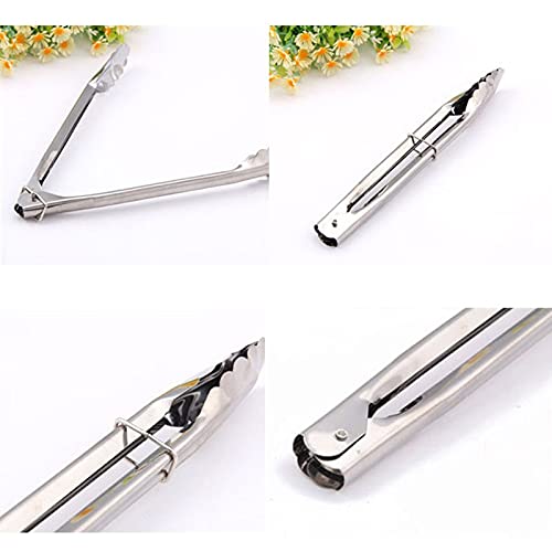 MRKU Pinzas para Bolsas de Barbacoa, 1/2 Pieza de Acero Inoxidable para Ensalada, Utensilios de Cocina para Barbacoa, Pinzas para Servir, Accesorios para Restaurante
