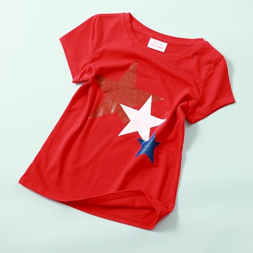Image of 4th of July Shirts for Girls Patriotic American Flag Kids Clothing