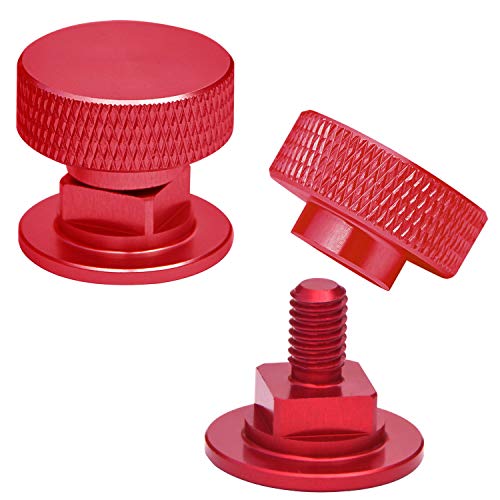 Image of Welding Hood Fasteners Pipeliner Headgear Replacement Parts Helmet Accessories Aluminum Longer Screws(Knurled-Red)