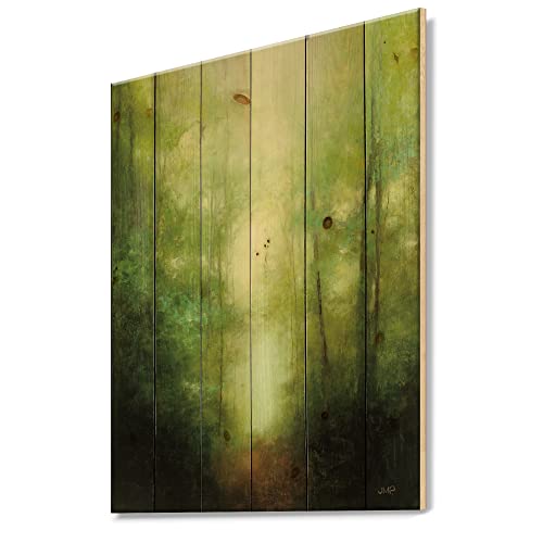 Paysage traditionnel sur bois de pin Into the Clearing - DesignQ 38x50 cm