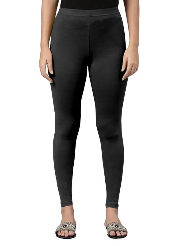 Image of TRENDMALLS Women's Super Combed Cotton Elastane Stretch Ankle Length Leggings with Ultrasoft Waistband