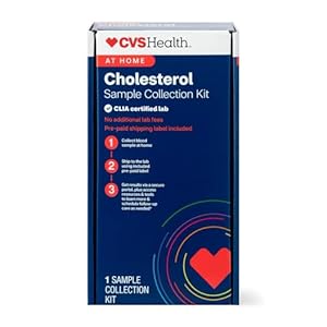 CVS Health at-Home Cholesterol Test Kit – Quick & Easy Blood Sample Collection for LDL, HDL, Total Cholesterol & Triglycerides Levels