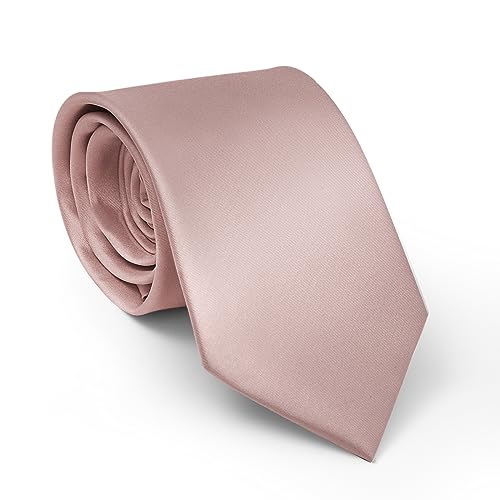 Image of Men's Classic Satin 3.15 inch Soild Color Necktie Wedding Business Tie & Gift Box