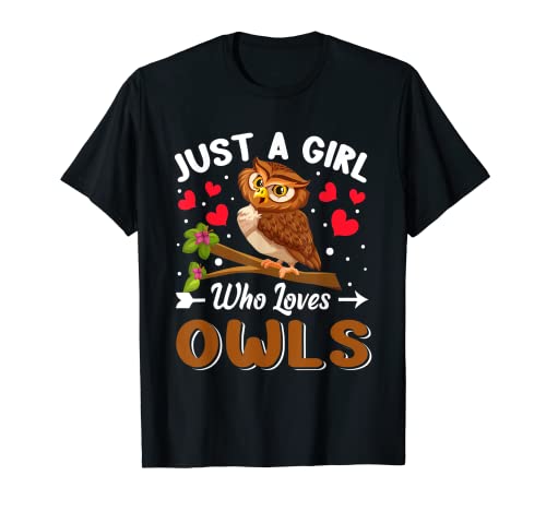 Just A Girl Who Ama Gufo Abbigliamento - Owl Lovers Maglietta