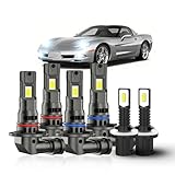 OCPPMG For Chevy Corvette C5, Buick Regal,Buick Century 1997-2004 Hi-Low Beam and Fog Light Bulbs,6000K White,800% Brighter Lightness, Plug and Play,60,000+ Hours Lifespan(Pack of 6)