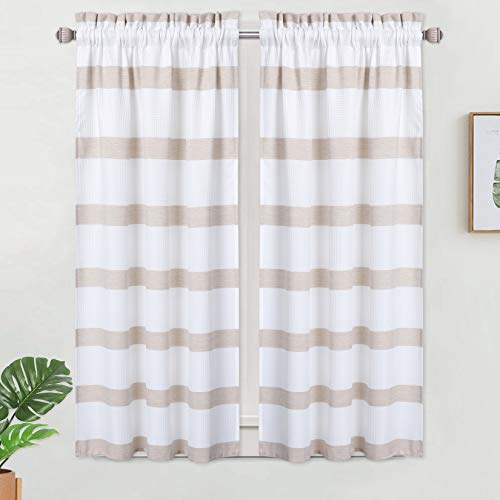 Panneaux De Rideaux Nautica – Rayé Bleu Et Madras – 42x83 / 42x84 Pouces – Occasion