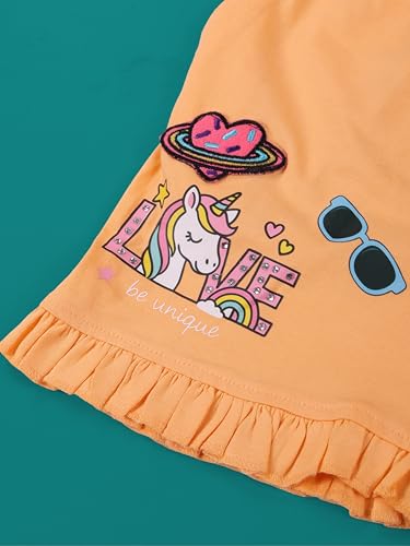 Image of KiddoPanti Girls 100% Cotton Bottom Hem Frill Hot Shorts