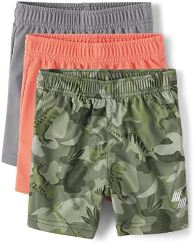 The Children's Place,And Toddler Boys Basketball Shorts,Baby-Boys,Dino Camo/Light Orange/Grey,2T