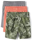 The Children's Place,And Toddler Boys Basketball Shorts,Baby-Boys,Dino Camo/Light Orange/Grey,18-24 Months